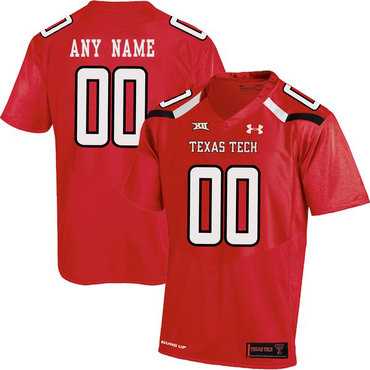 Men%27s Texas Tech Red Customized College Football Jersey